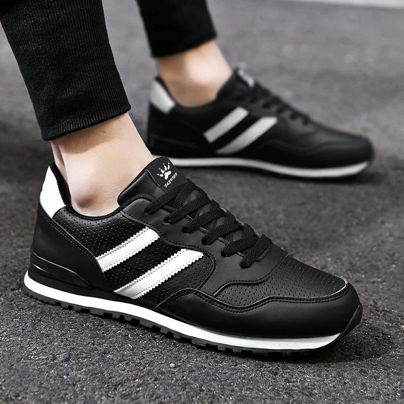 Chaussures de sport à coupe basse pour hommes, course à pied à plat, blanc, durable, classique, déco