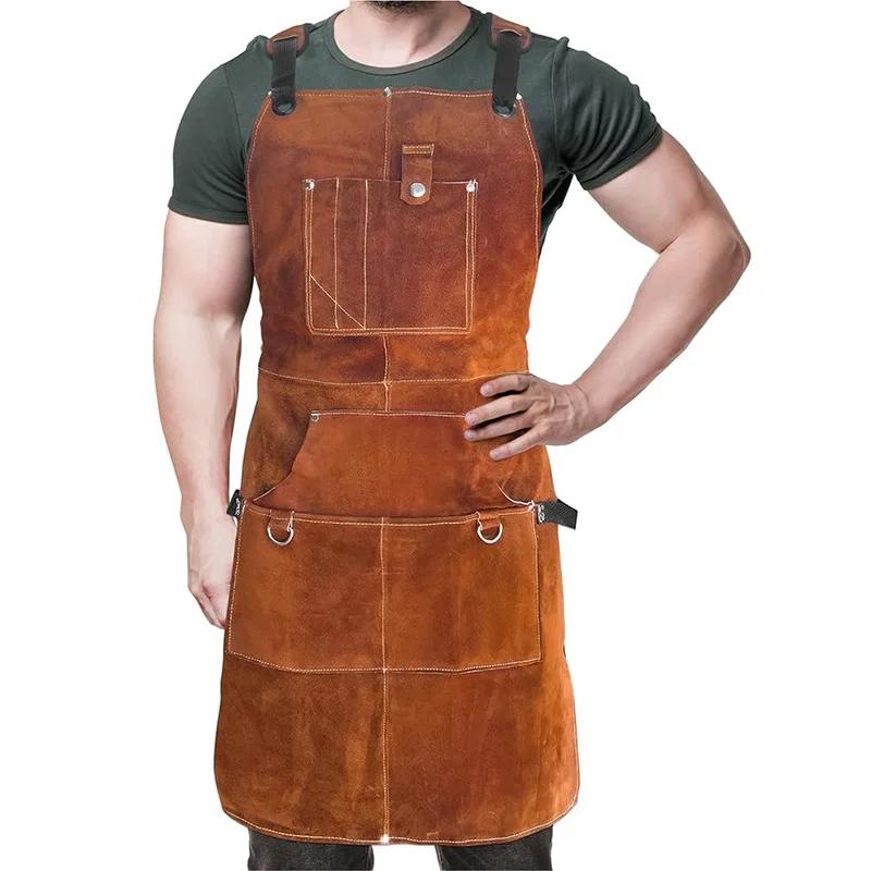 Tablier de travail de soudage robuste, menuiserie extérieure, barbecue, vêtements de travail pour ho