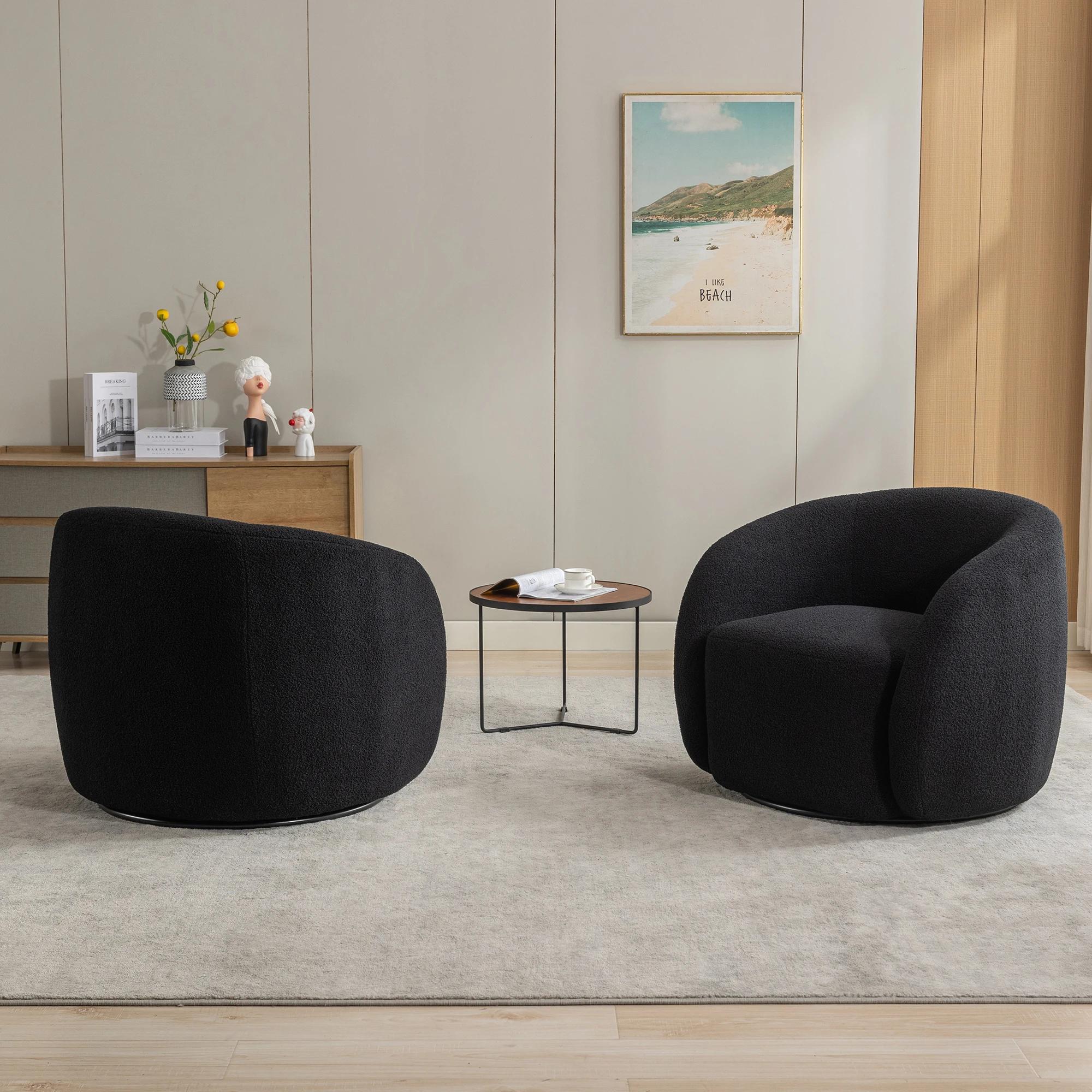 SEYNAR-Ensemble de 2 fauteuils d'accent à percussion résistants à 360 en velours, chaise d'appoint r