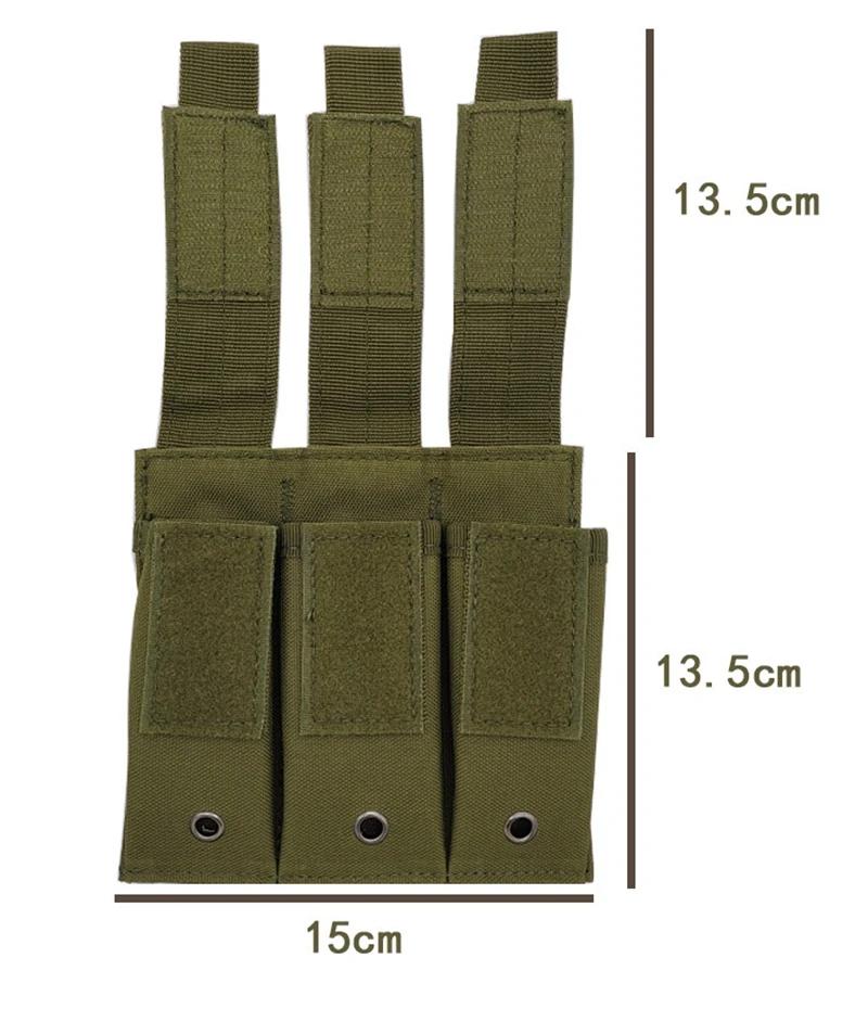 Pochette tactique Molle pour pistolet Triple, étui d'extérieur ouvert simple Double 9mm pour magazin