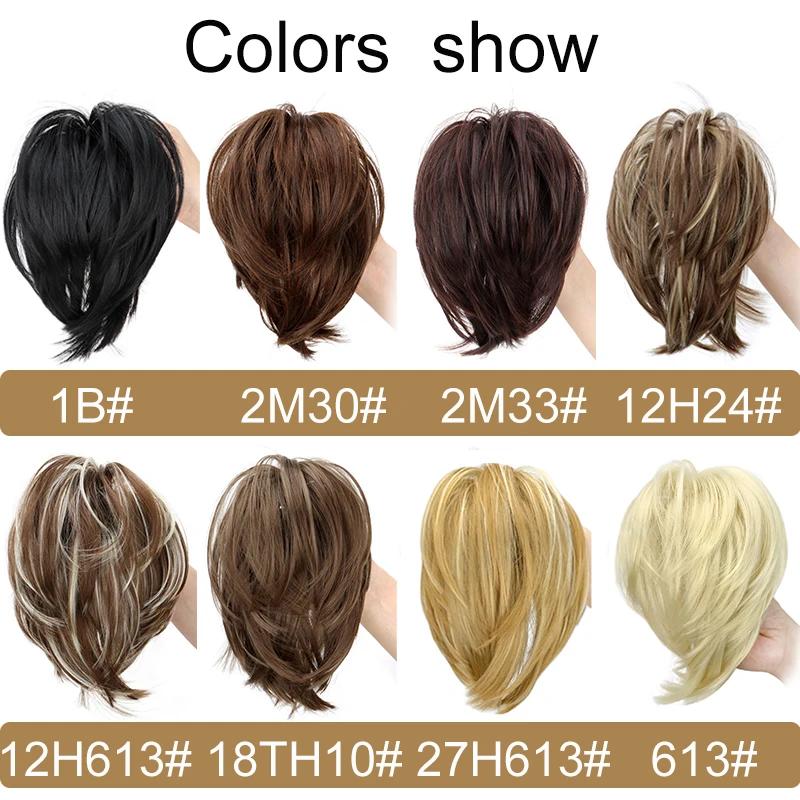 WIGSIN – chouchous synthétiques en désordre, Chignon court et droit, queue de cheval, Extensions cap