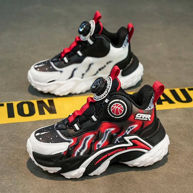 Baskets pour enfants mode nouveau léger antidérapant formation garçons chaussures de basket-ball éco