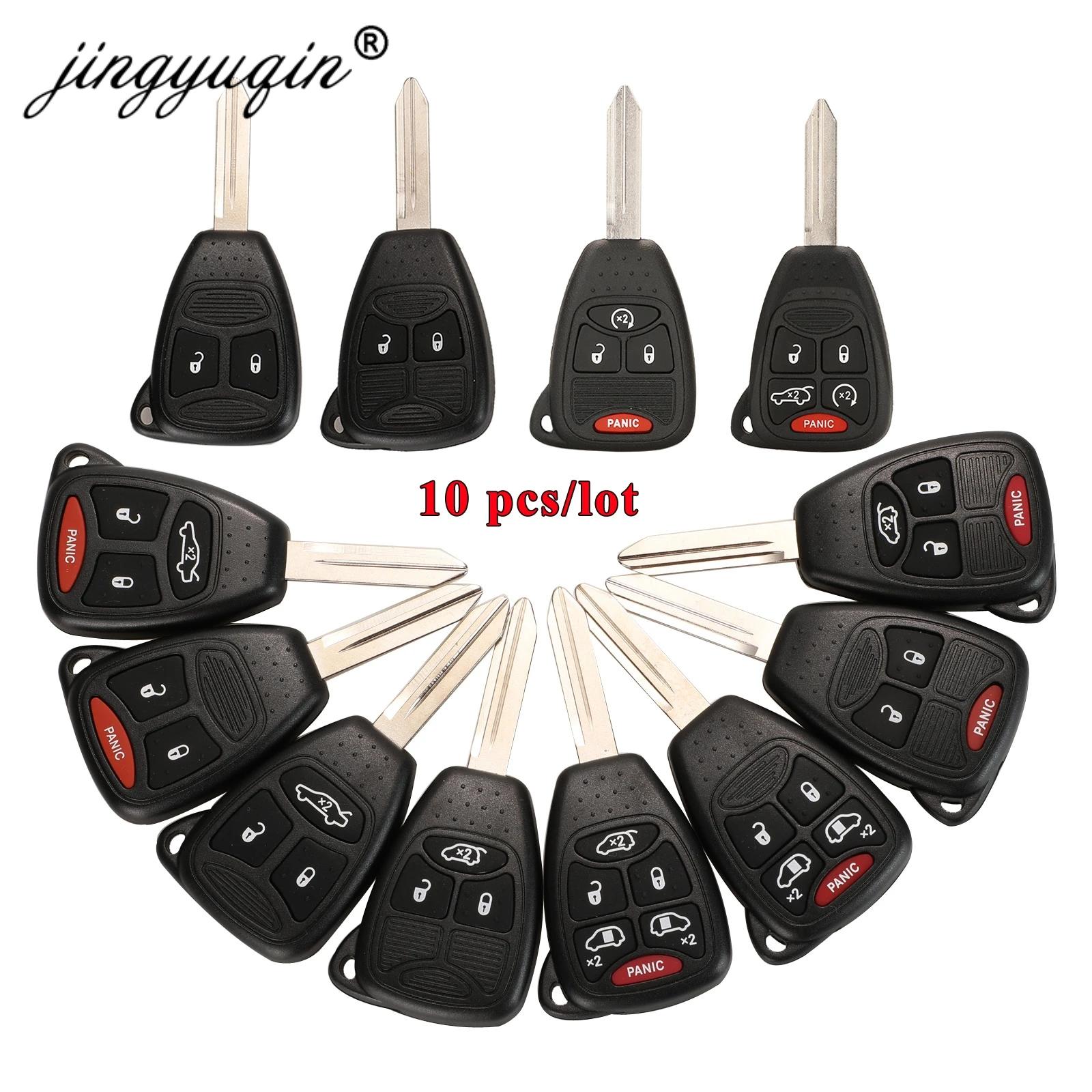 Jingyuqin 10X coque de clé de voiture 2/3/4/5/6 Butto pour Chrysler Pacifica Aspen 300 Dodge RAM car