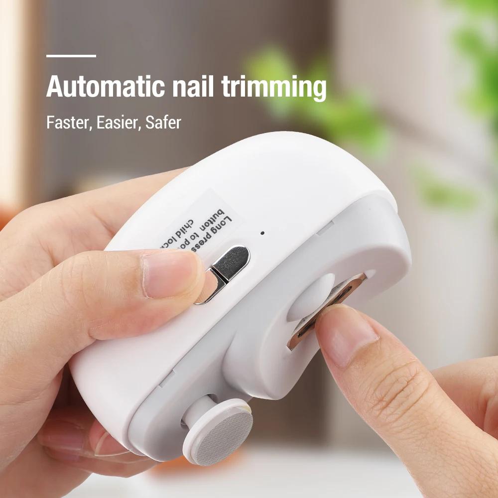 Coupe-ongles électrique 2 en 1, manucure, anti-éclaboussures, pour bébé, ciseaux à doigts et orteils