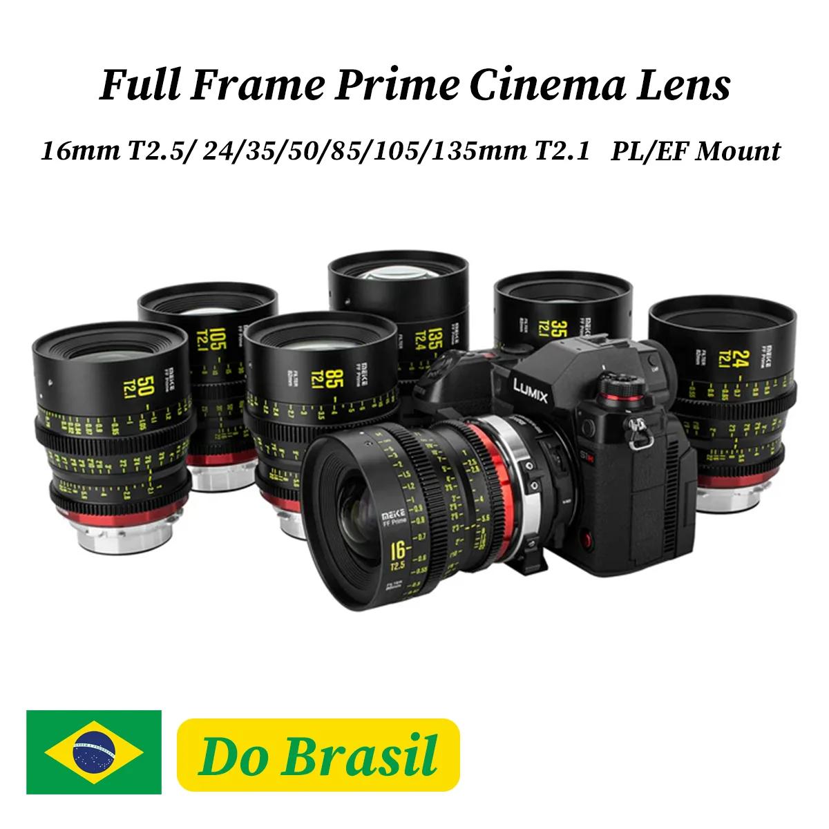 Objectif Cine Meike Prime 35/50/85/105/135 mm T2.1 pour systèmes de caméra de cinéma FF, comme Canon