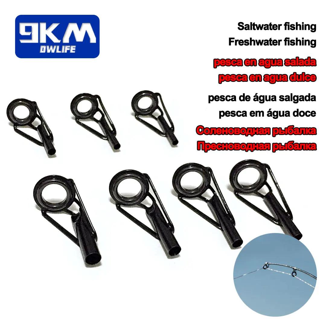 Kit de réparation de guides de pointe de pêche, cadres en acier inoxydable, anneaux en céramique, no
