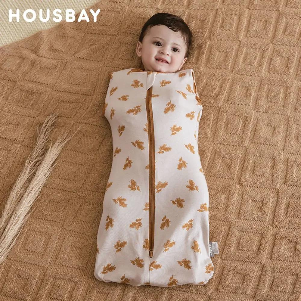 Sac de couchage pour bébé, nouveau-né, sans manches, été, fin, 100% coton, doux, 2 voies, fermeture 