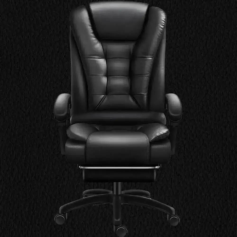 Chaise de Massage de bureau, coussin rotatif en Latex à dossier haut, en cuir, confortable avec repo