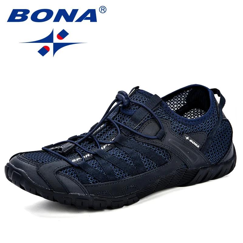 BONA-Chaussures de course en maille confortable pour hommes, baskets d'athlétisme à lacets, de joggi