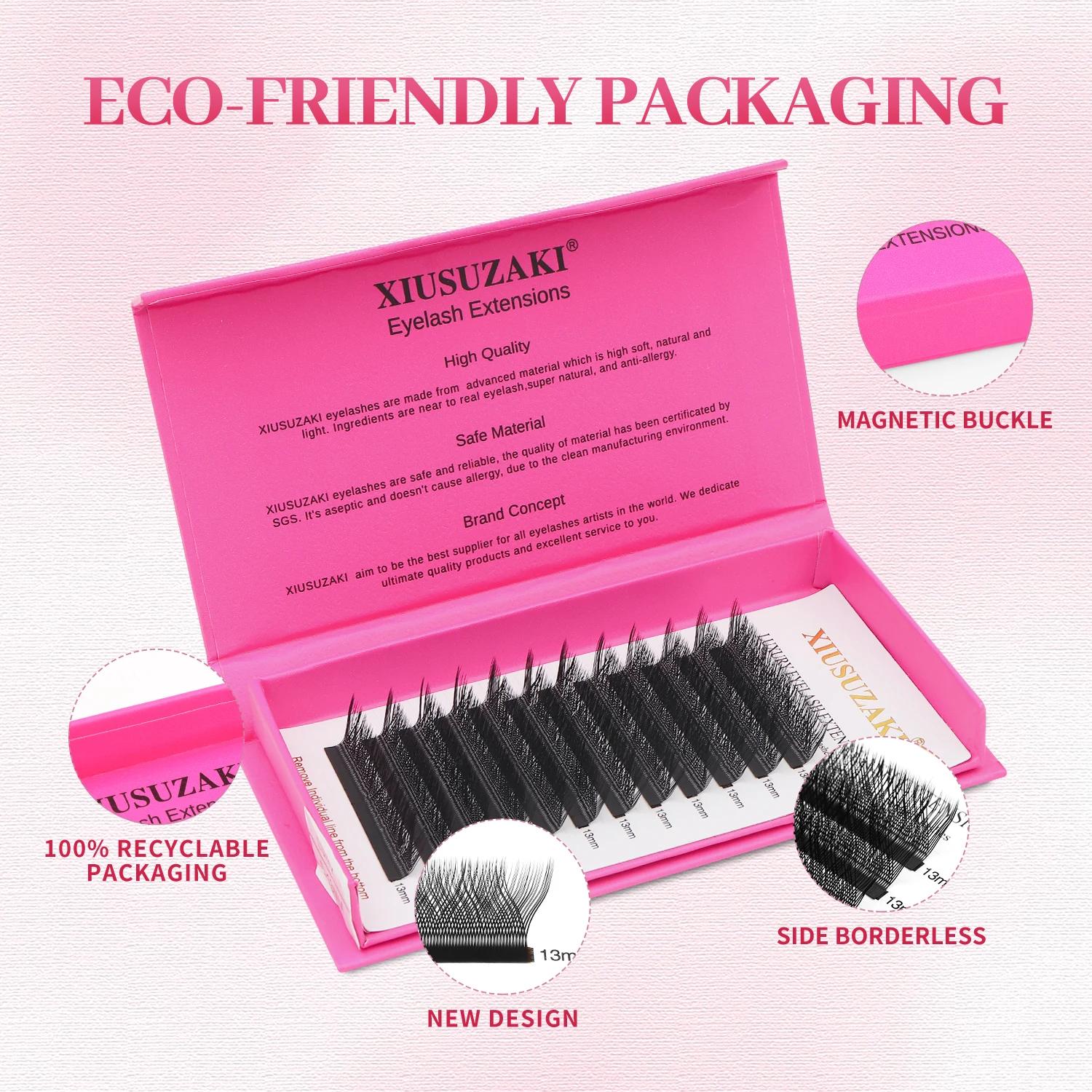XIUSUZAKI YY 3D 4D 5D W forme Extensions de cils doux naturel L/LU/M Curl W Extensions de cils préfa