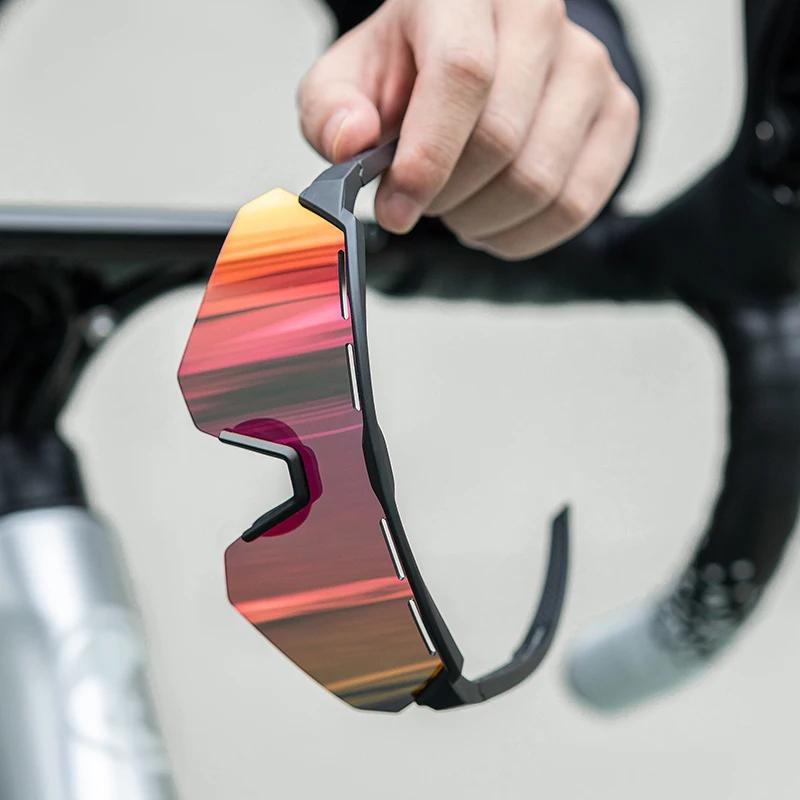 ROCKBROS – lunettes de vélo polarisées pour hommes et femmes, 4 lentilles, vtt, cyclisme sur route, 