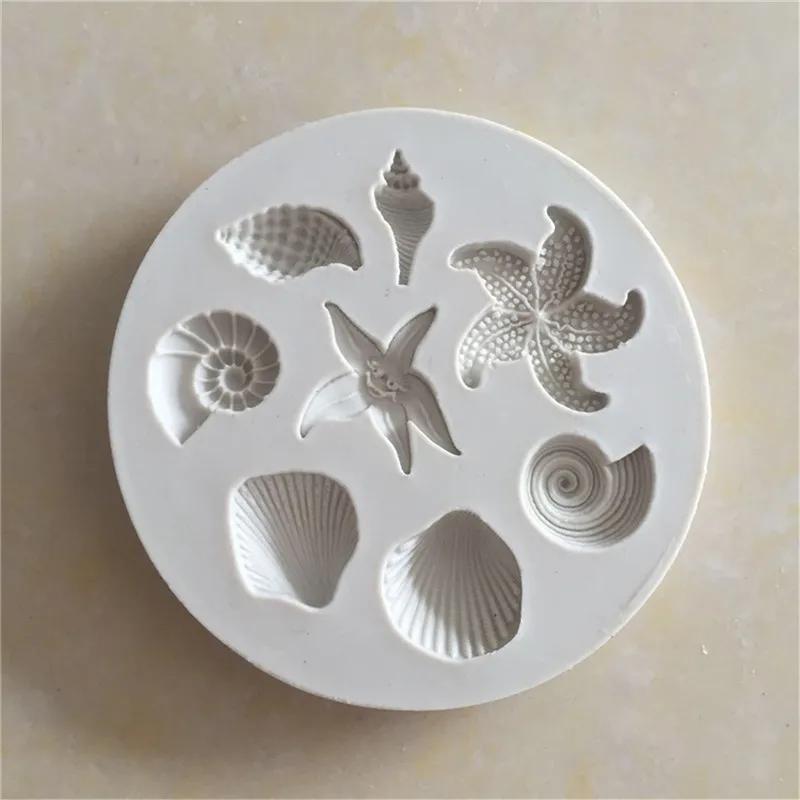Moules de cuisson en silicone pour strass, thème marin, coquillage, conque, étoile de mer, poisson s
