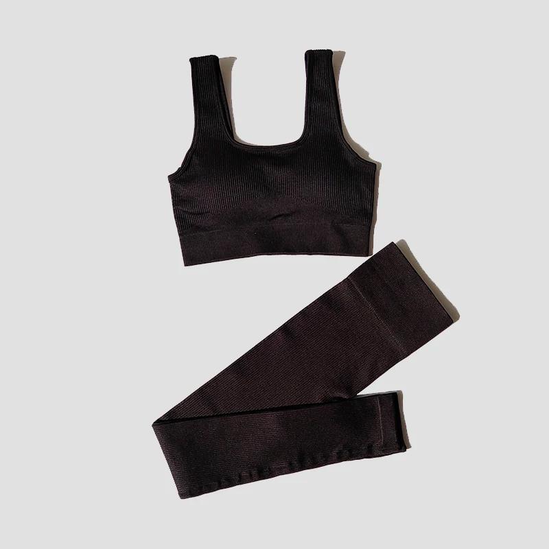Ensemble de sport WAREBALL 2 pièces pour femmes - Costume de fitness sans couture avec leggings