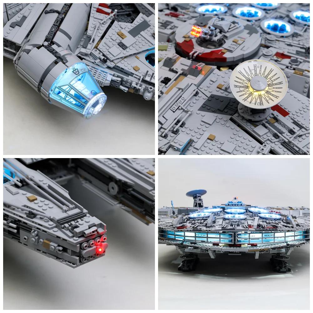 Kit d'éclairage Led pour 75192 Ultimat Falcon Millennium, Compatible avec Falcon 05132 DG005 81085, 