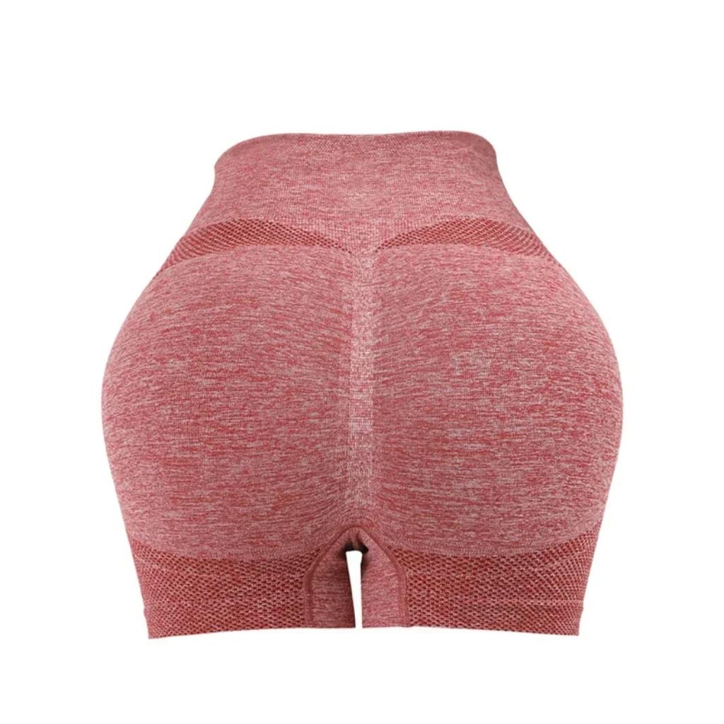 Shorts de yoga femme taille haute entraînement fitness gym course vêtements sport
