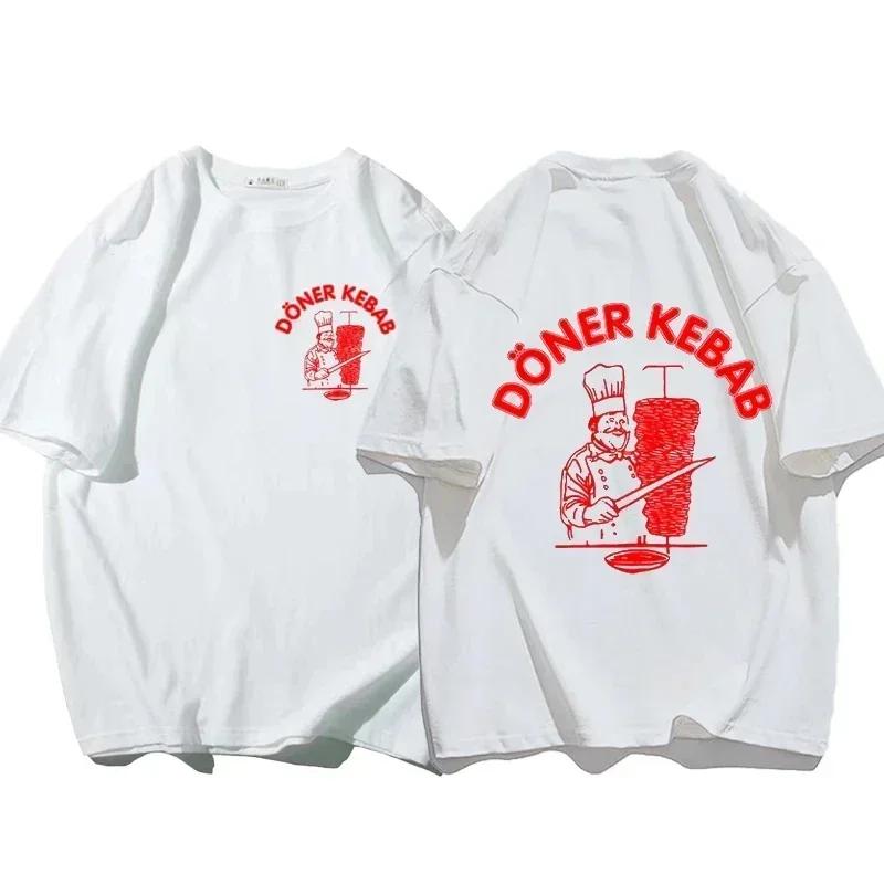 Économie sportifs à manches courtes pour femmes, imprimé Kebab, vêtements féminins purs, t-shirts dr