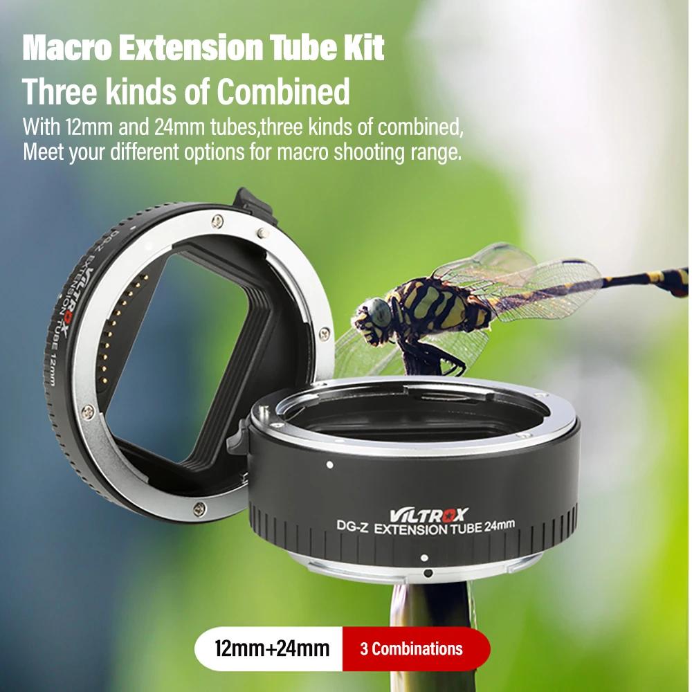 Viltrox DG-Z Nikon Z Auto Focus Tains Macro Extension Tube Adaptateur d'objectif pour Nikon Z Mount 
