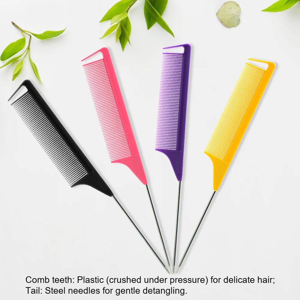 Peigne antistatique à queue pointue pour Salon de coiffure, brosse à cheveux, épingle à aiguille en 