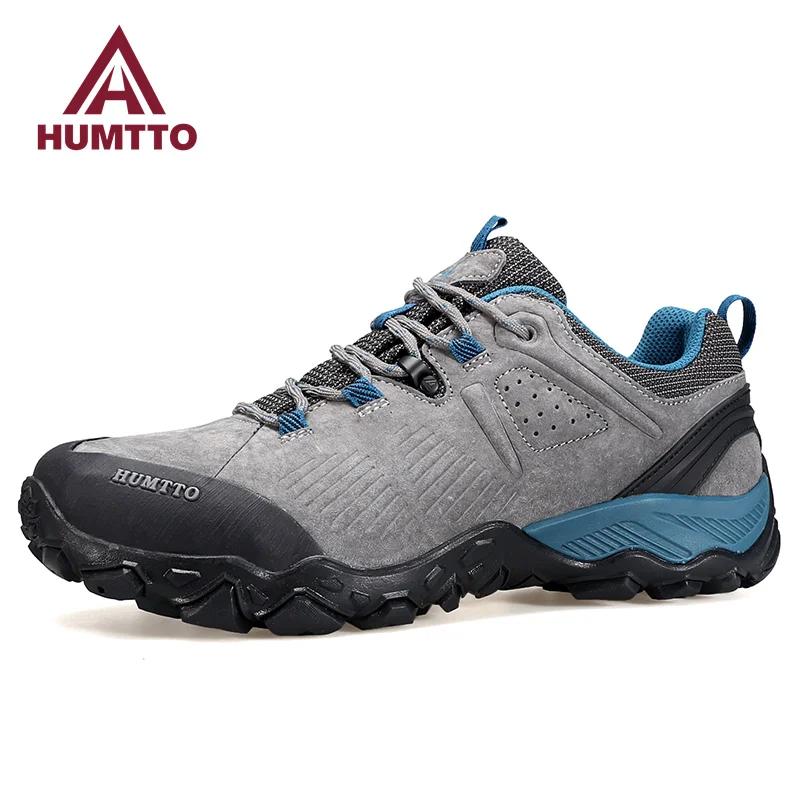 HUMTTO – chaussures de randonnée imperméables en cuir pour hommes, baskets de sport de luxe de styli