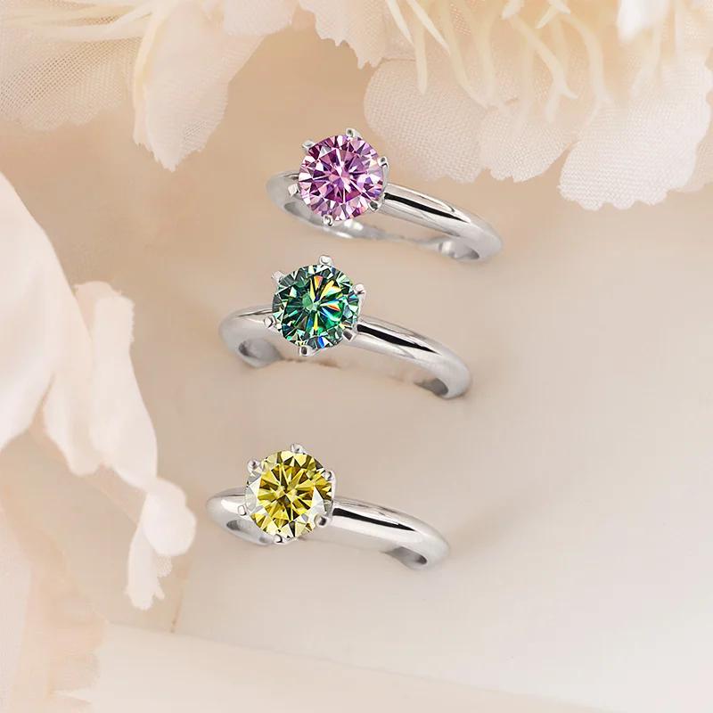 Bague Moissanite certifiée GRA VVS1, bague Solitaire en diamant de laboratoire pour femmes, promesse