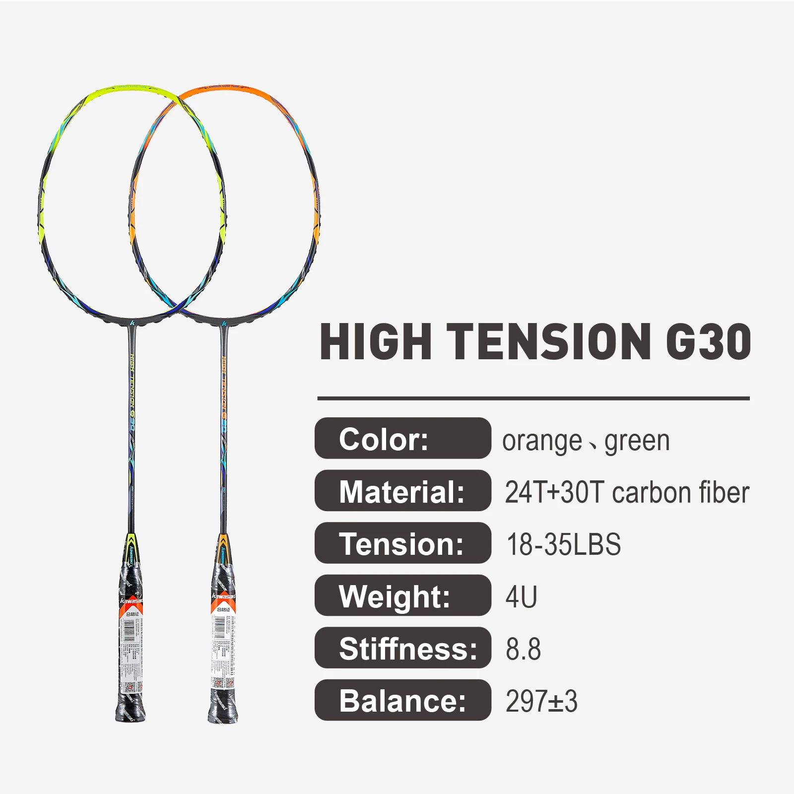 Raquette de badminton Kawasaki nouvelle raquette de badminton professionnelle haute tension 35LBS 10