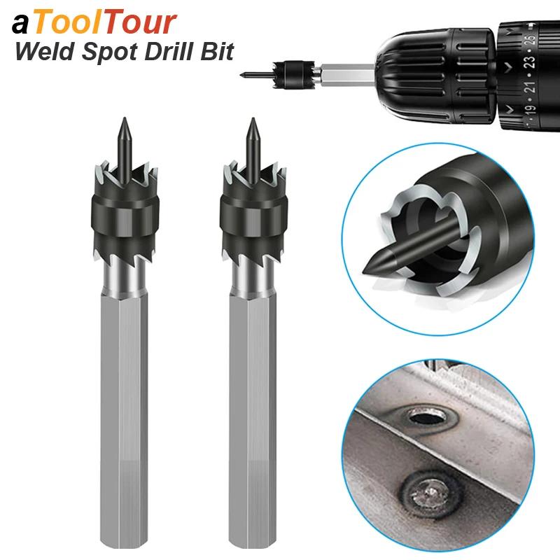 Foret dissolvant de soudure par points, pointe en carbure Double face, séparateur en acier inoxydabl