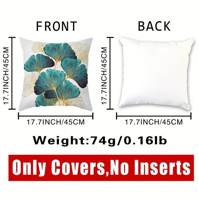 Taie d'oreiller imprimée feuilles de Ginkgo, 1 pièce, Design en peluche doux et confortable pour un 