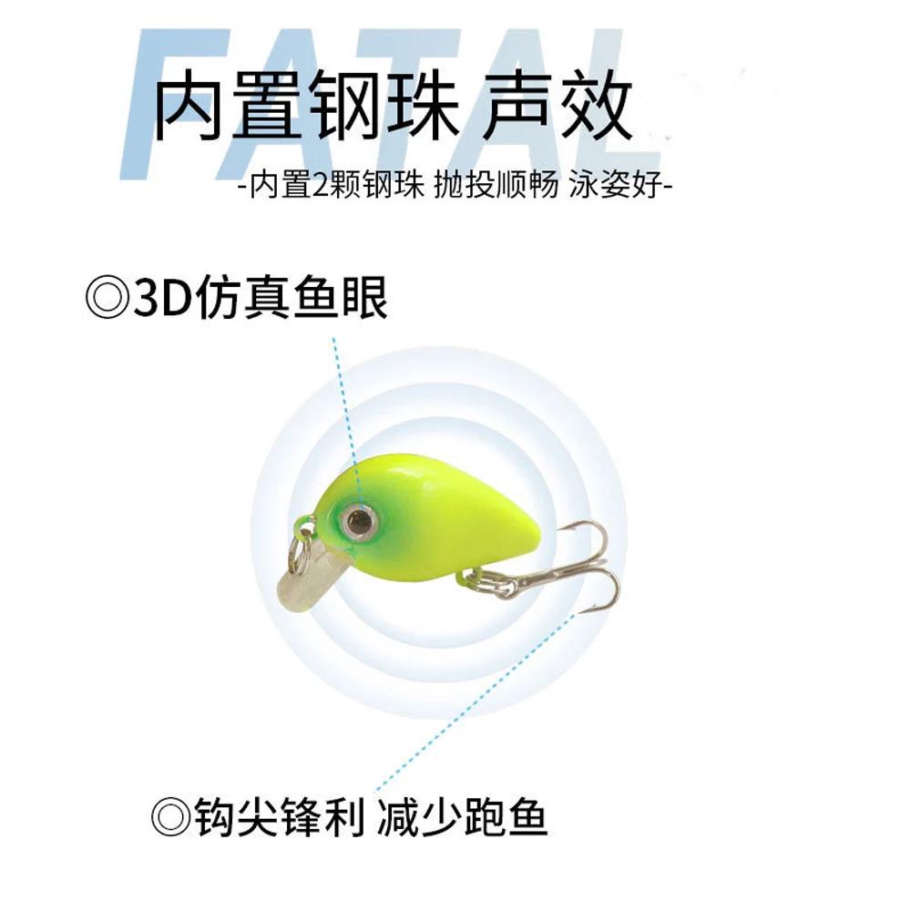 Zone truite leurre de pêche Kuga Nano 30mm 2g flottant vairon Mini manivelle Pesca Wobbling appât du