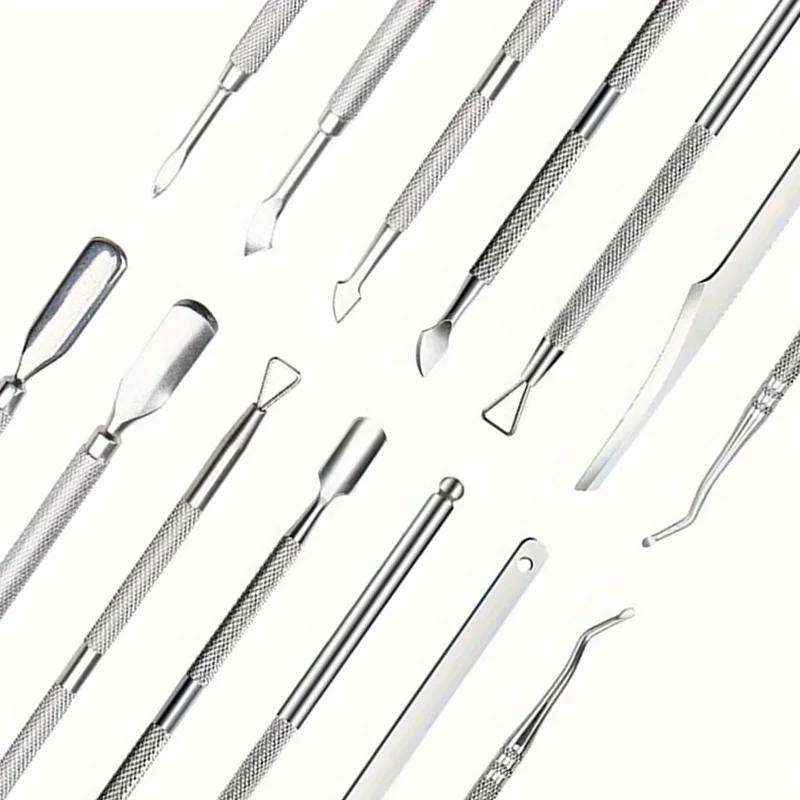 Poussoir à cuticules multicolore à Double extrémité en acier inoxydable, dissolvant de peau morte po