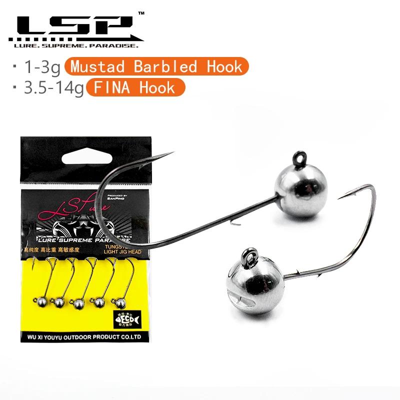 LSP jig head crochet de pêche 1g 1.5g 2g 2.5g 3g 3.5g 5.3g 7g 10g 14g hameçon barbelé matériel de pê