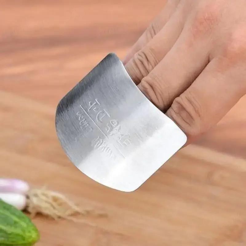 Outil de cuisine en acier inoxydable, protection des doigts et des mains, couteau coupé en tranche, 