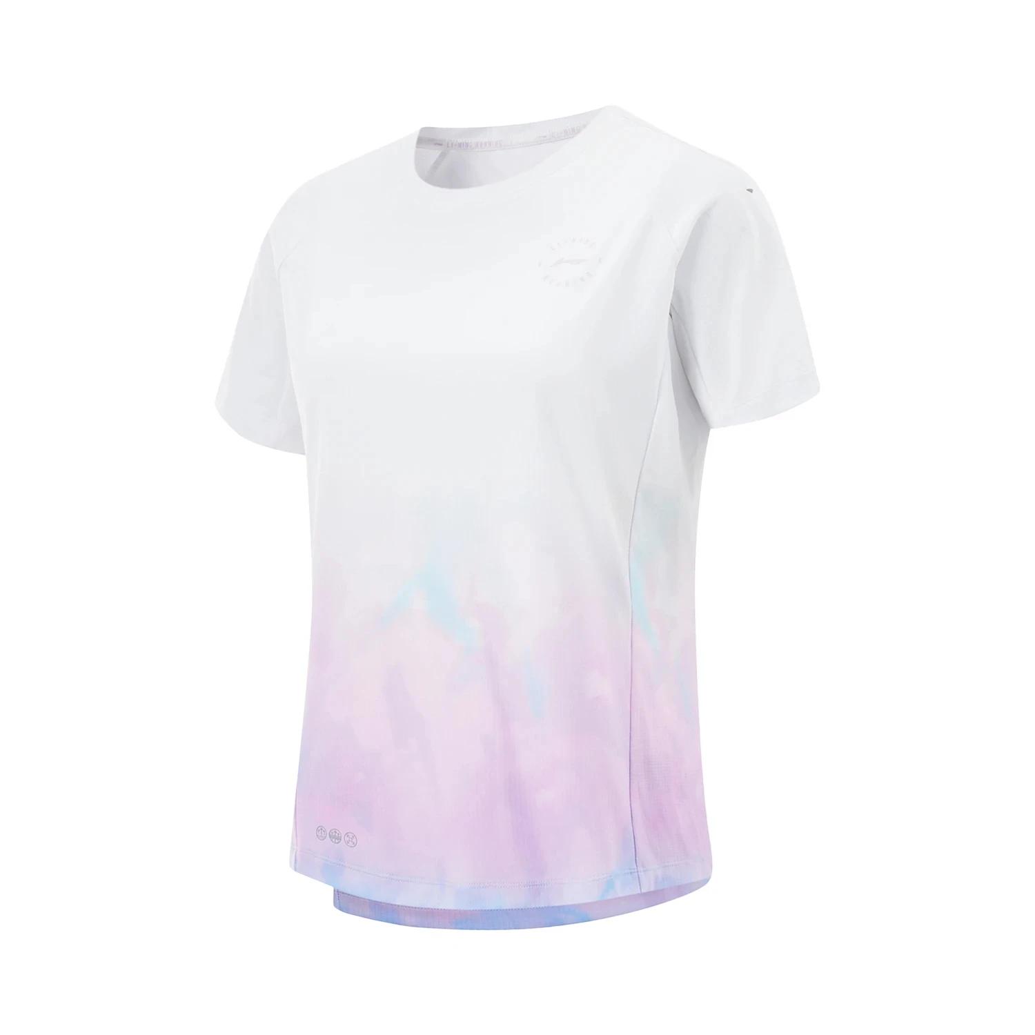 Li-Ning T-shirt de sport pour femme, coupe régulière, 100% polyester, respirant, réfléchissant, à ma