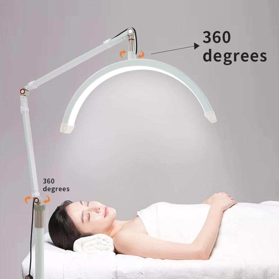 Lampe LED demi-lune 180 LED pour extensions de cils, tatoueurs et esthéticiennes, avec support de té