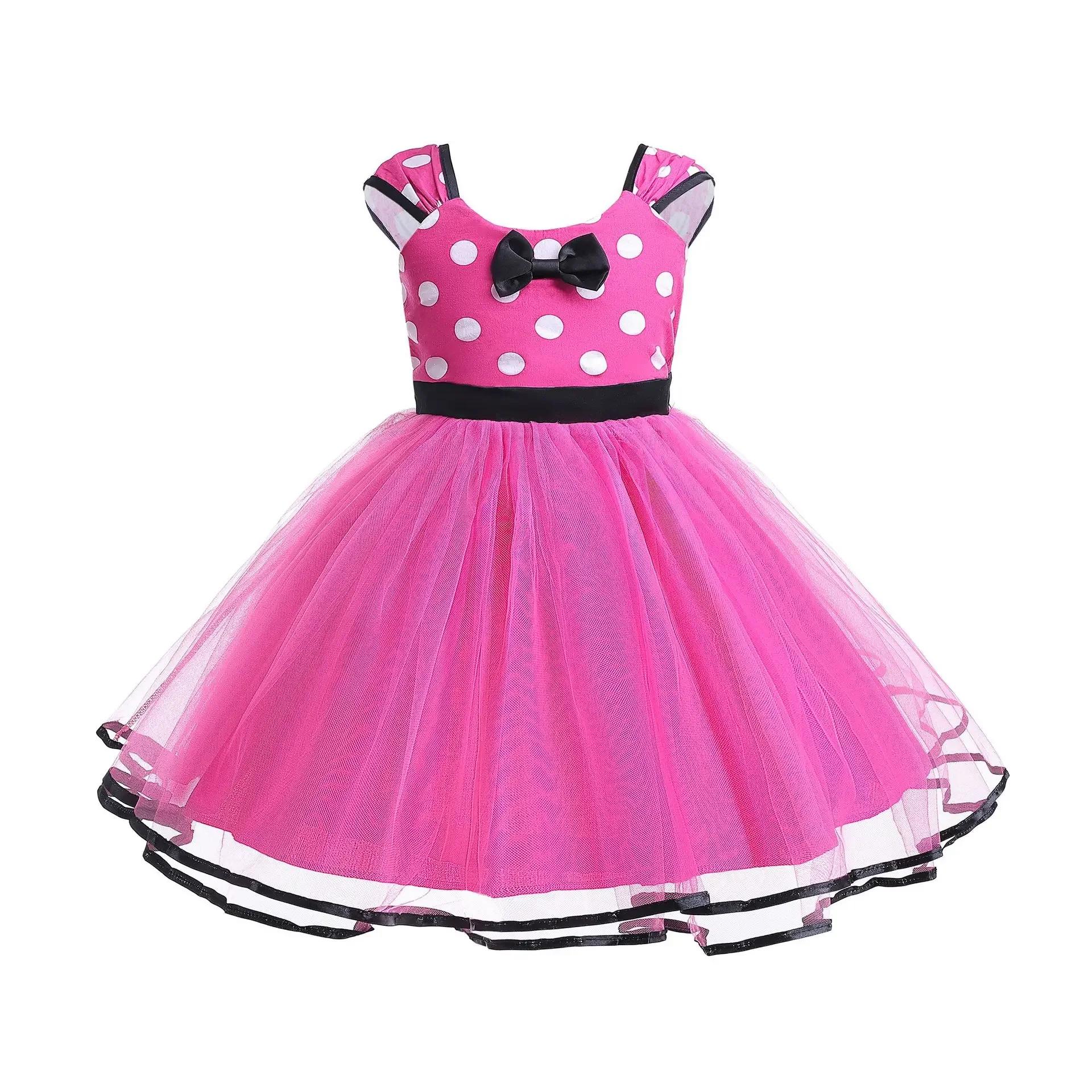 Robe Minni Mouse pour bébés filles, costume Cosplay, fête d'anniversaire, pois, mignon, carnaval, fê