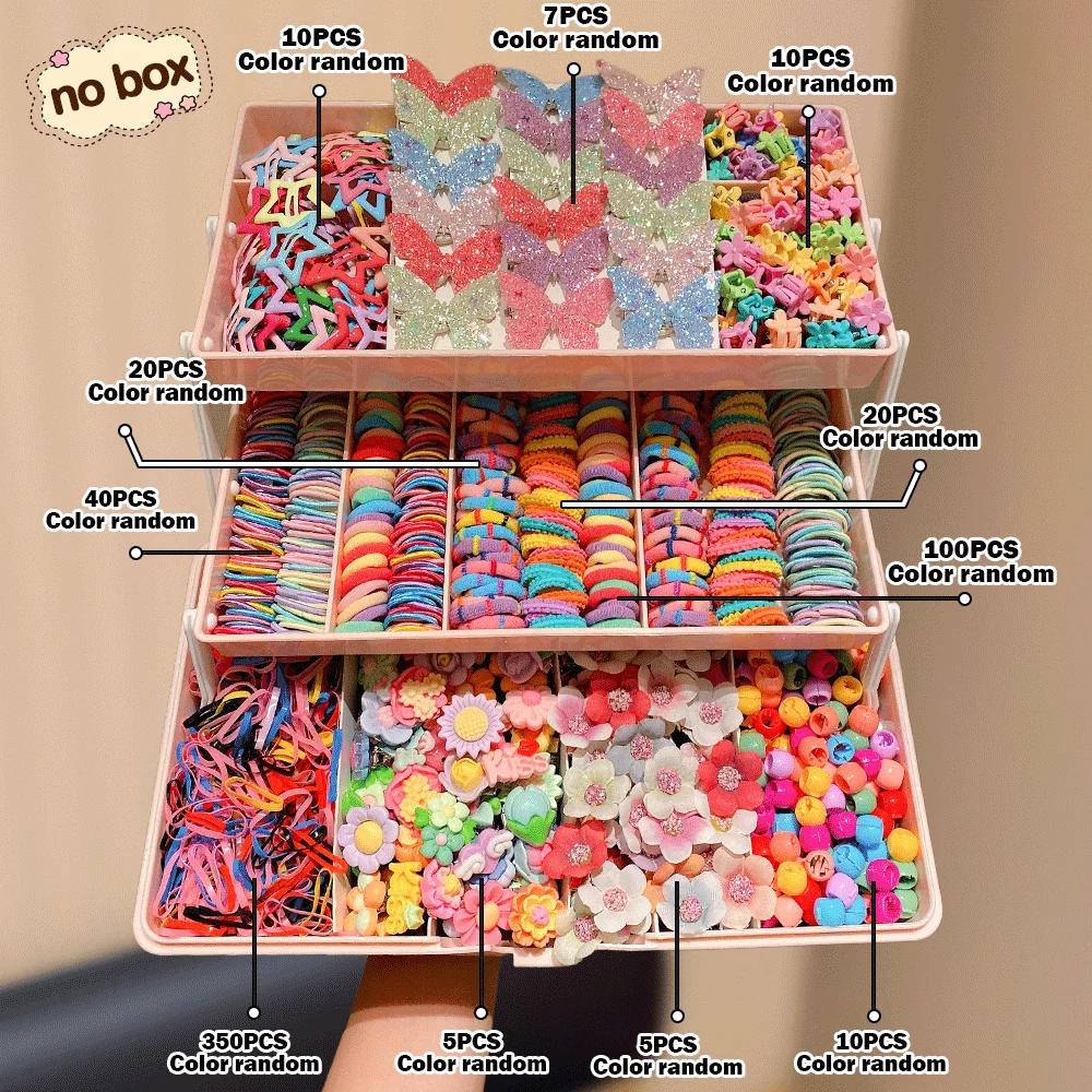 Ensemble d'accessoires pour cheveux pour filles, 577 pièces, couleurs assorties, épingles à cheveux 