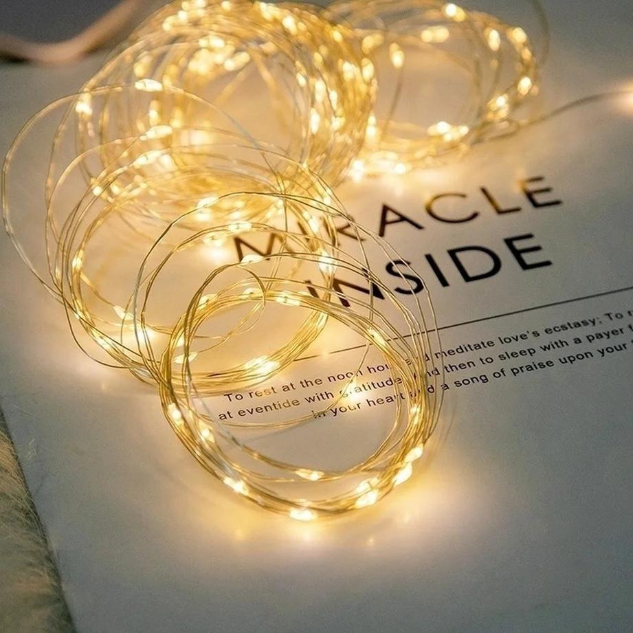 10 pièces 1M 2M 3M 5M fil de cuivre LED guirlandes lumineuses éclairage de vacances guirlande féeriq