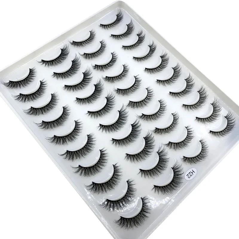 Faux-cils 3D en faux vison, 20 paires, naturels, dramatiques, moelleux, doux, contaminants, volume c