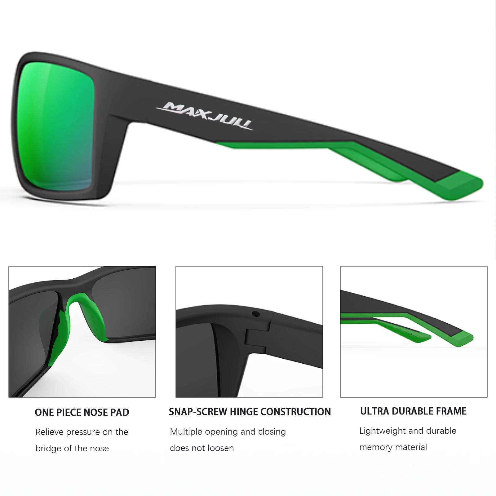 Lunettes de soleil polarisantes MAXJULI rectangulaires - Pour sport, conduite, pêche et cyclisme modèle 8122