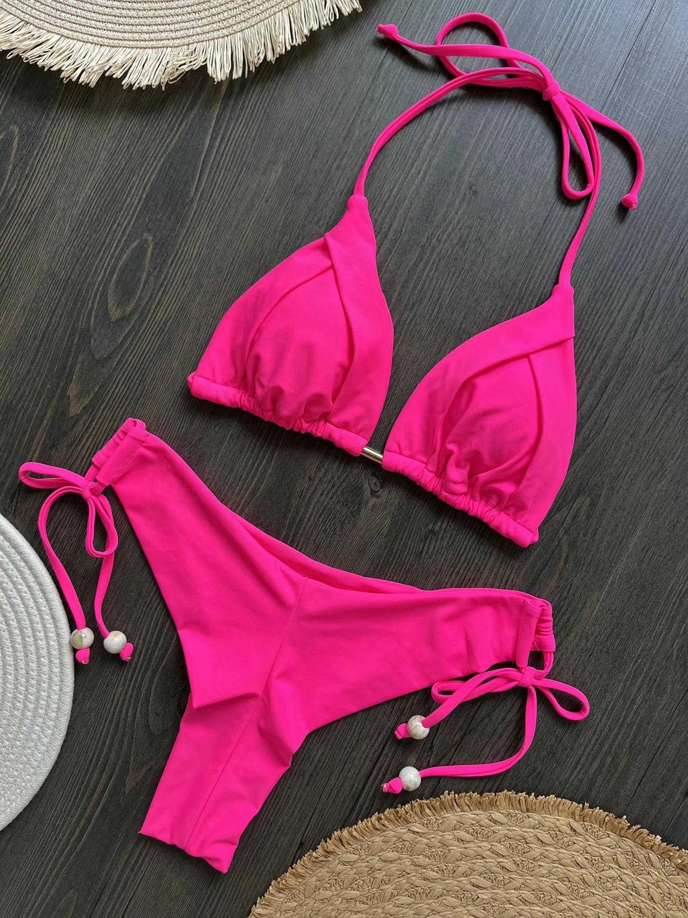 2025 nouveau Triangle Sexy maillot de bain pour femmes Bikinis brésiliens licou maillots de bain Pus