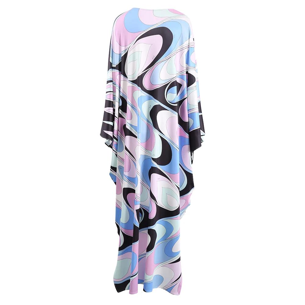 Robe longue décontractée pour femmes, élégante, ample, col rond, manches chauve-souris, nouveau Styl