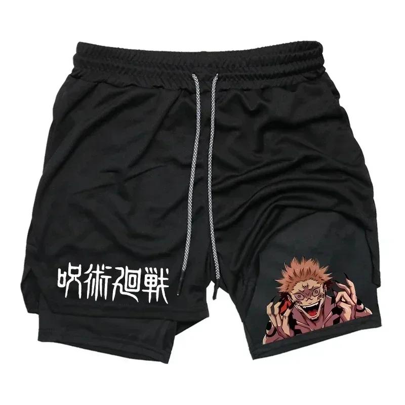 Short de sport pour hommes Jujutsu Kaisen Anime graphique 2 en 1 short de Compression pour hommes sh