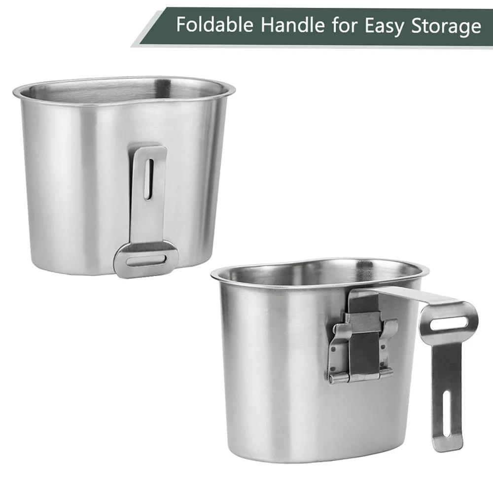 Ensemble de Gobelets de Cantine Militaire en Acier Inoxydable avec Juste, Bouteille de Bouilloire po