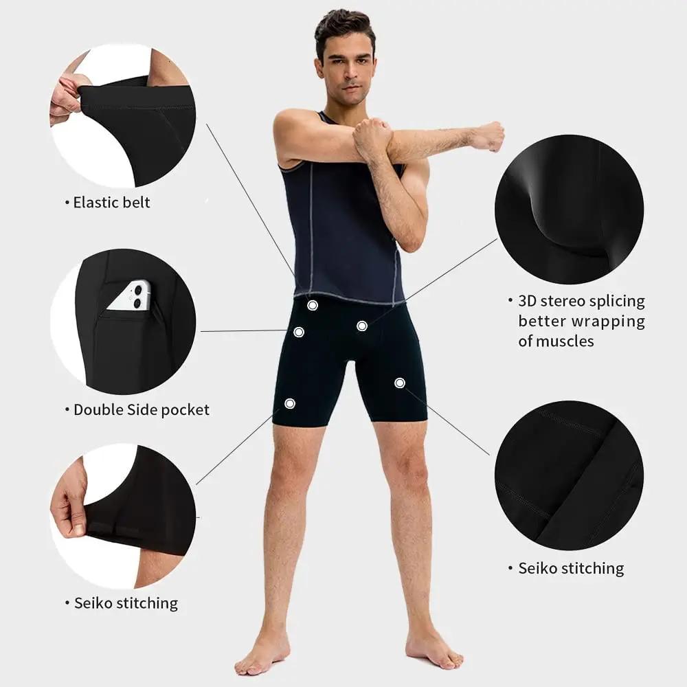 Short de Compression pour hommes, pantalon de sport à séchage rapide, Fitness, course à pied, entraî