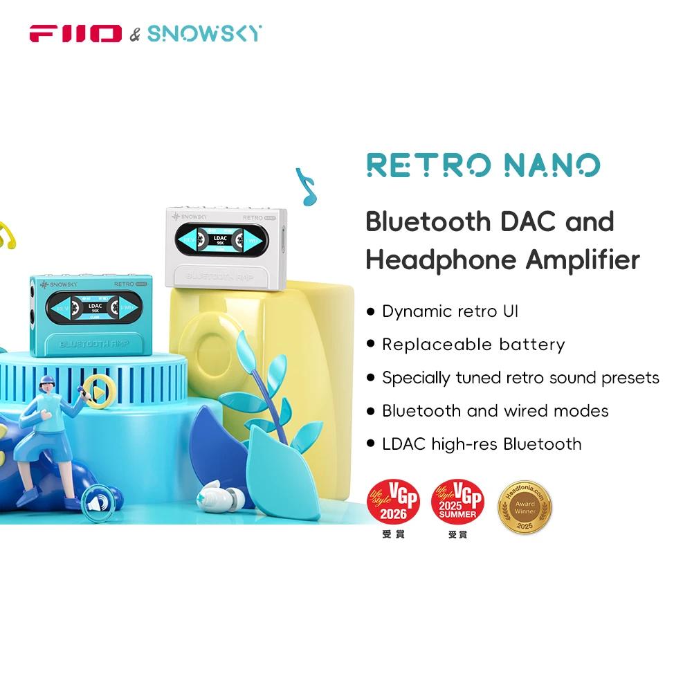 Snowsky/FiiO RETRO NANO Bluetooth DAC et amplificateur casque, LDAC/aptX Adaptive/aptX LL avec 3,5 m