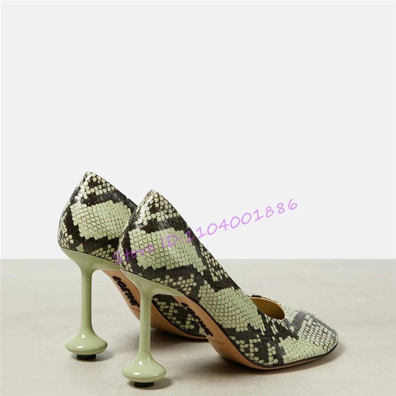 Escarpins d'été à talons étranges pour femmes, chaussures Sexy à bout rond peu profond, à enfiler, t