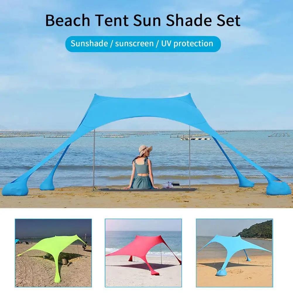 Auvent de plage familial ultraléger, tente pare-soleil avec sac de sable, auvent portable UPF50 + UV