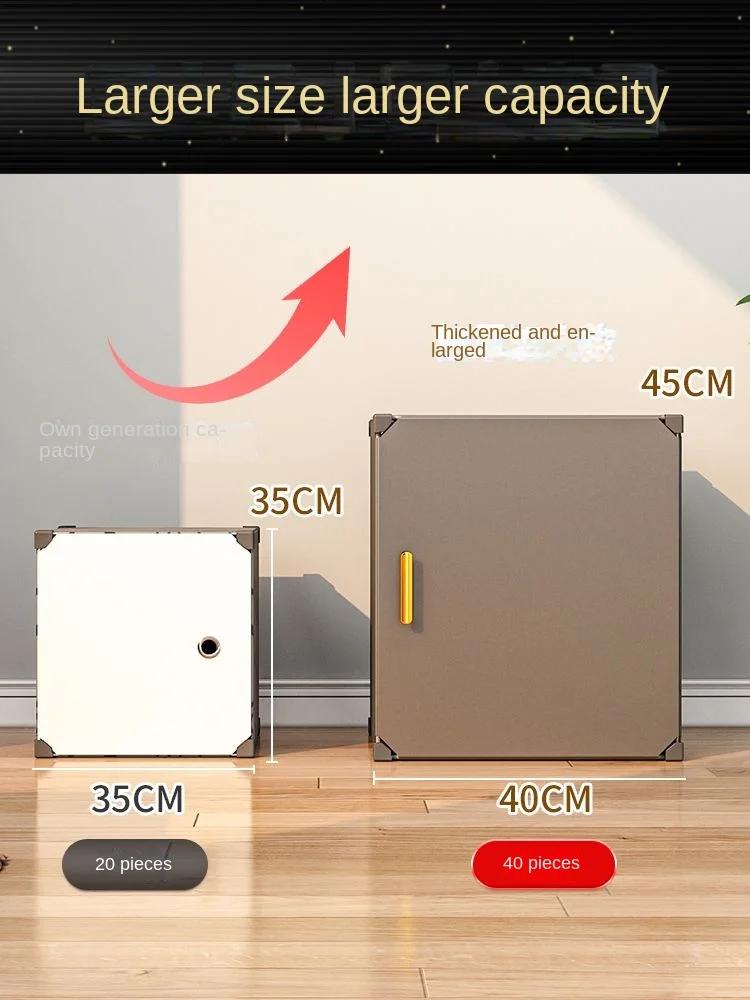 Armoires pliantes en plastique pour vêtements, commodes simples, cube de rangement, serrure, Cisco, 