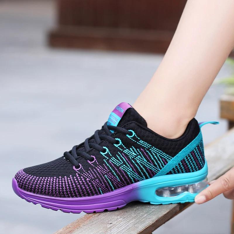 Chaussures de Sport Femme Course Plein Air Respirantes Antidérapantes Baskets Marche Décontractées