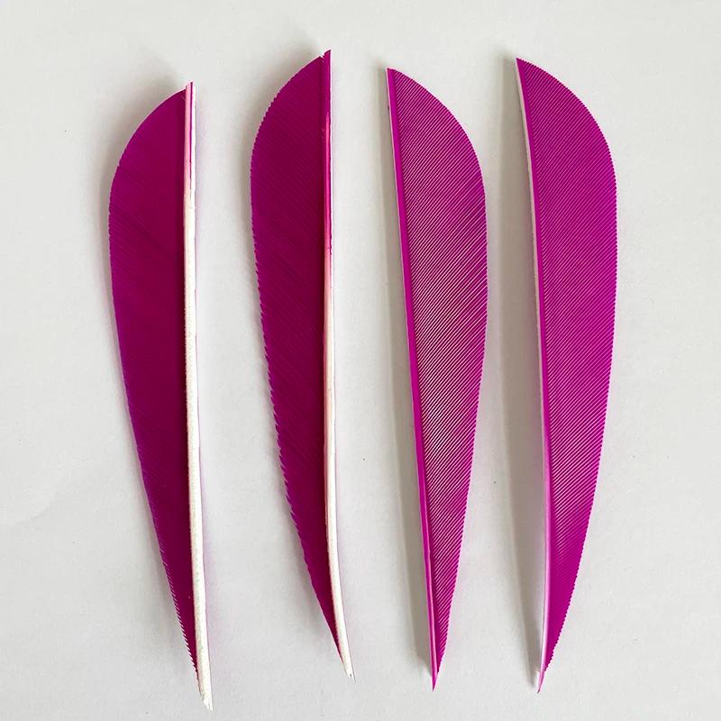 100 pièces 4 pouces dinde tir à l'arc plume Fletching flèche Fletches chasse ailes droite/gauche bri