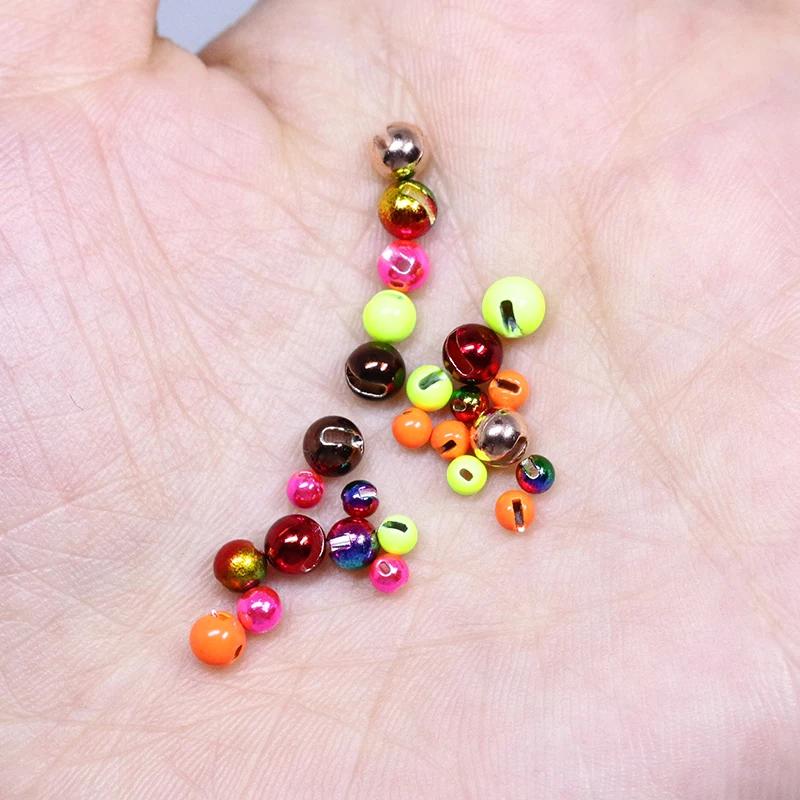 Perles de tungstène à fente colorée, 20 pièces/sac, 2mm-3mm-4mm, gabarit d'évier, tête de nymphes, m